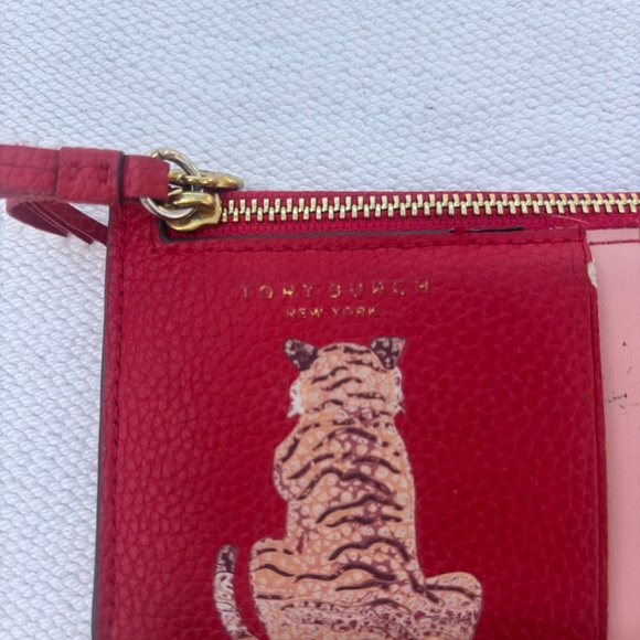Tory Burch Red Leather Card Holder - Picture 6 of 7